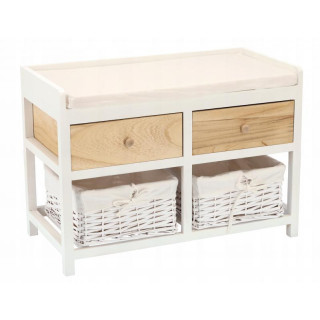 Komoda s lavičkou v prírodnej hnedej farbe