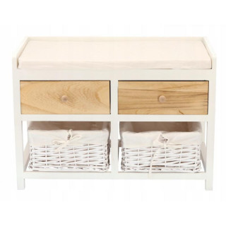 Komoda s lavičkou v prírodnej hnedej farbe