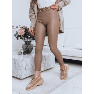 Bež tople tajice od eko kože