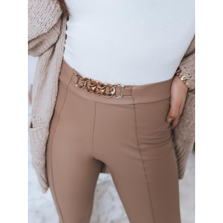 Bež tople tajice od eko kože