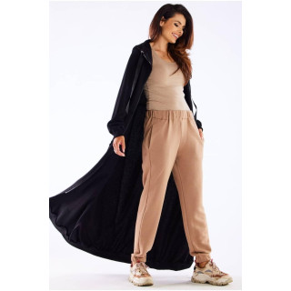 Duga crna majica s kapuljačom