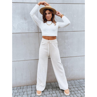 Ženske široke hlače svijetlo bež boje