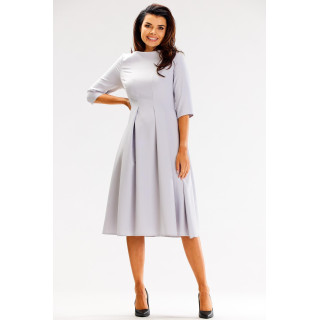 Siva lepršava haljina s 3/4 rukavima