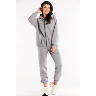 Široka siva majica s patentnim zatvaračem