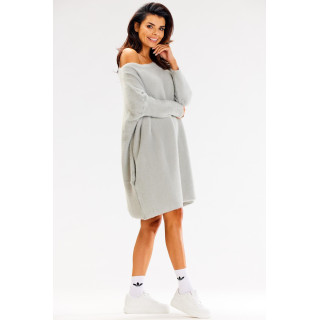 Ženski sivi oversize džemper