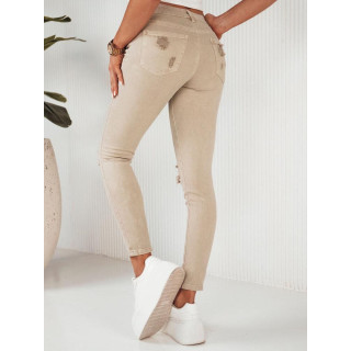 Nježne bež traperice s rupama