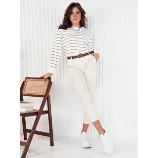 Bijele ženske chinos hlače s remenom