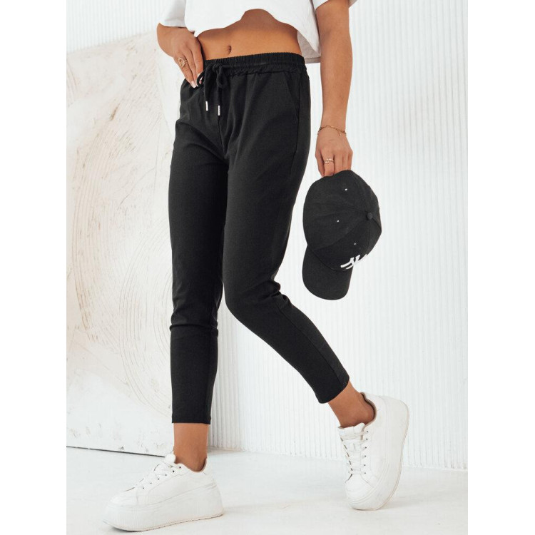 Crne ženske hlače od tkanine