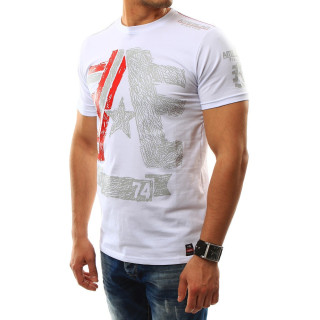 Muška sportska majica s printom u bijeloj boji