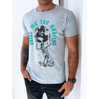 Svijetlo siva muška majica s printom