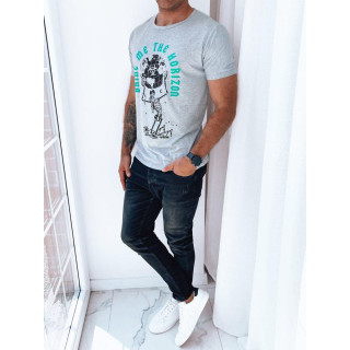 Svijetlo siva muška majica s printom