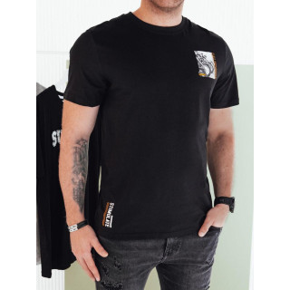 Muška pamučna crna majica s printom