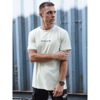 Muška majica s printom u ekru boji