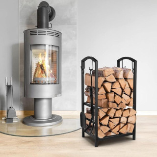 Metalni stalak za drva s dodacima