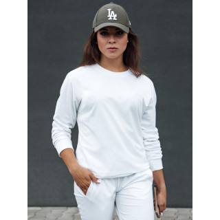 Ženski bijeli sweatshirt bez kapuljače