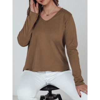 Oversize ženska smeđa majica kratkih rukava RY2686