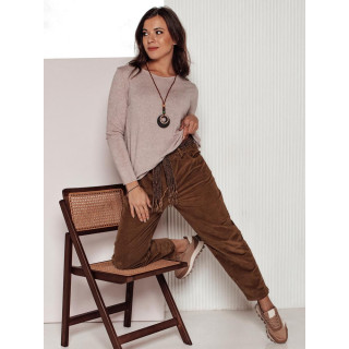 Ženske smeđe hlače od samta UY2279