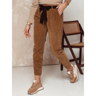 Ženske smeđe samtaste hlače UY2289