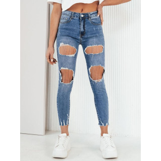 Ženske svijetloplave traperice s rupama UY1961