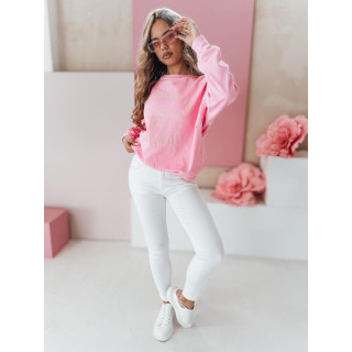 Ženska ružičasta oversized majica s printom BY1368