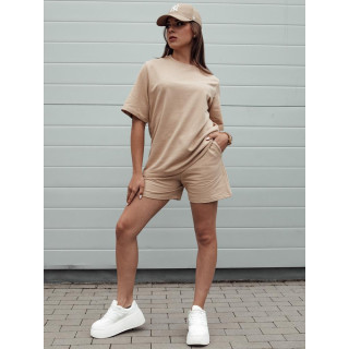 Ženske pamučne kratke hlače bež boje SY0326