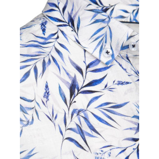 Muška bijela košulja s plavim lišćem DX2640