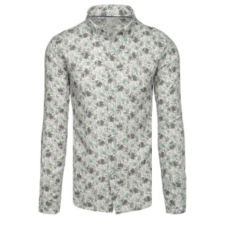 Muška bijelo-zelena košulja s uzorkom DX2633