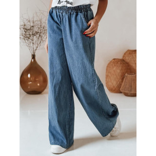 Ženske tamnoplave traperice širokih nogavica UY2718