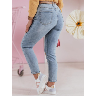 Ženske plave traperice s cvjetnim printom UY2467