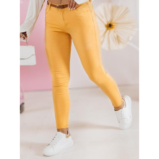 Ženske žute traperice s remenom UY2454