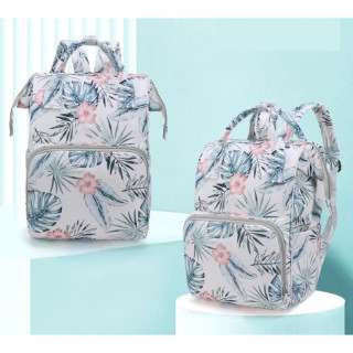 Bijeli cvjetni ruksak za mame