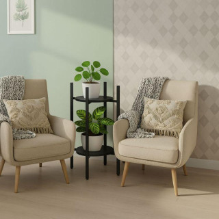 Crni stalak za cvijeće na dva nivoa