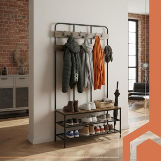 Polica s vješalicom - 182 cm