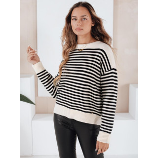 Ženski bež prugasti pulover MY2523