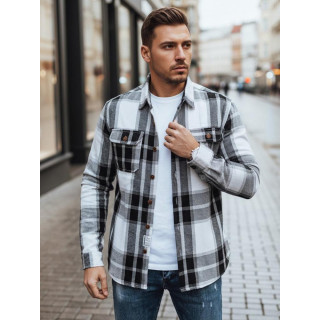 Crno-bijela flanelska muška košulja DX2673