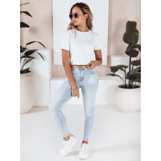 Ženske svijetloplave traperice s cirkonima UY2808