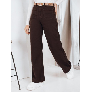 Ženske smeđe traperice širokih nogavica UY2842