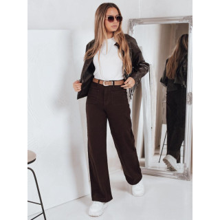 Ženske smeđe traperice širokih nogavica UY2842
