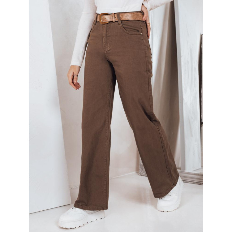 Široke smeđe ženske traperice UY2845