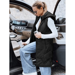 Dugi crni ženski prsluk TY5269