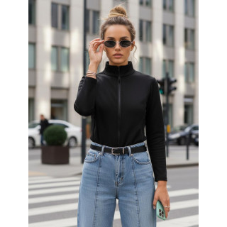 Crna ženska majica s kapuljačom na patentni zatvarač BY1562