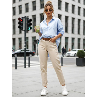 Ženske bež traperice mom fit UY2896