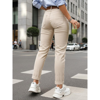 Ženske bež traperice mom fit UY2896