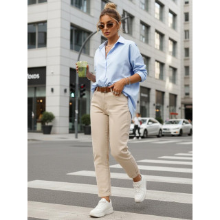 Ženske bež traperice mom fit UY2896