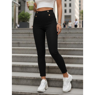 Crne ženske tajice visokog struka UY2849