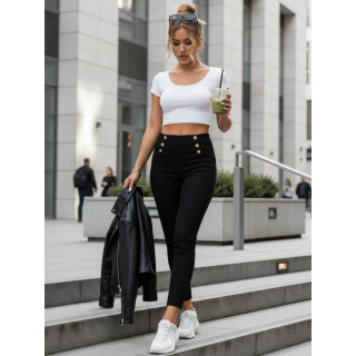 Crne ženske tajice visokog struka UY2849