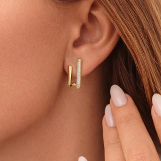 Pozlaćene ženske naušnice s cirkonima