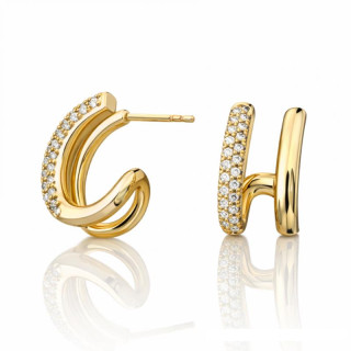 Ženske pozlaćene naušnice s cirkonima