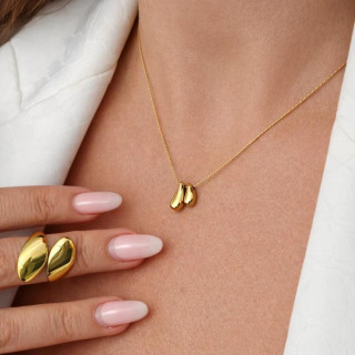 Pozlaćena ogrlica s dvostrukim mini kapljicama