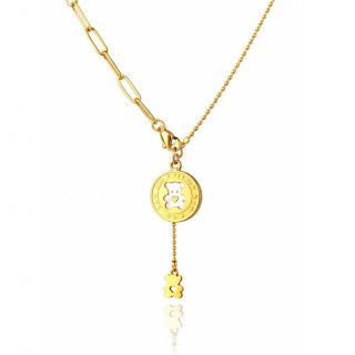 Pozlaćena ogrlica s visećim medvjedićem